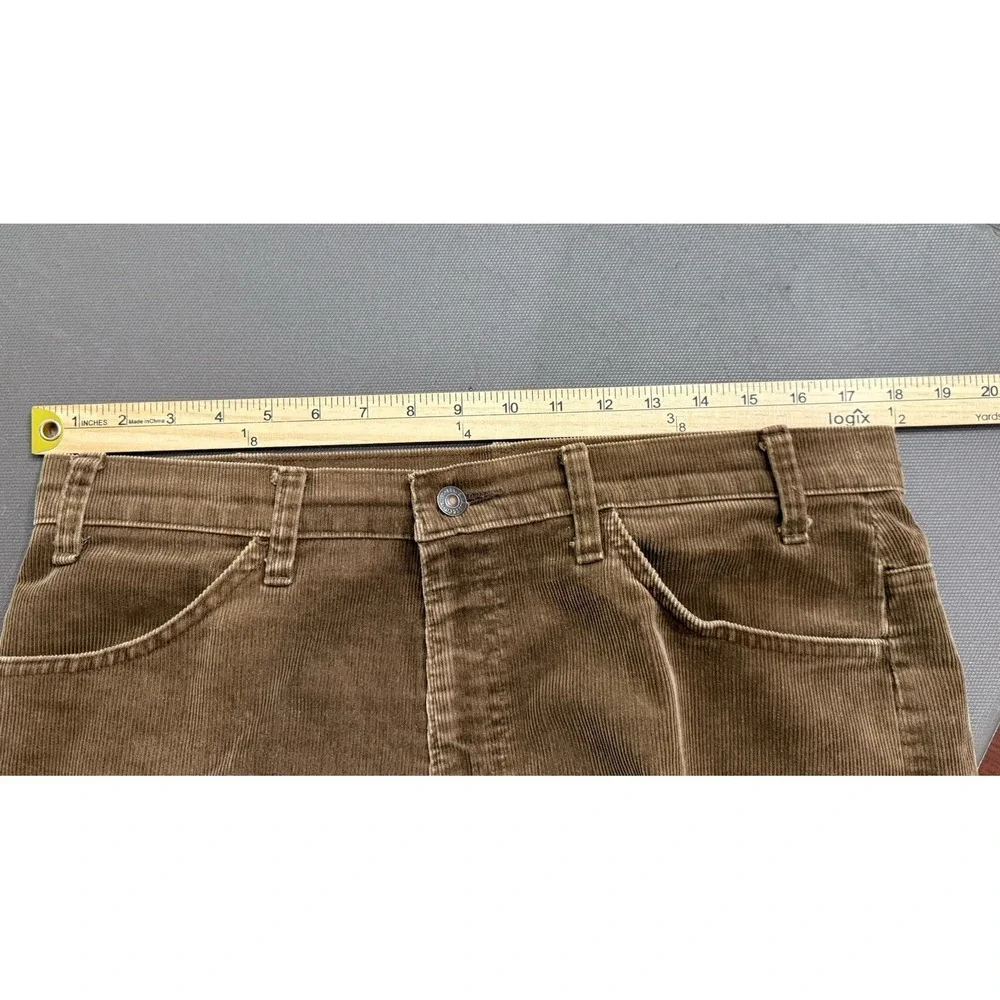 Vintage Levis 519 Corduroy Pants Mens 36x31 Brown Straight USA  1980s Pleated